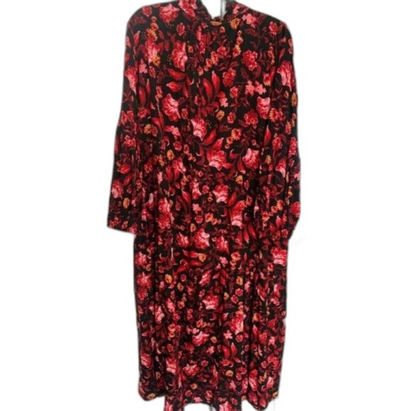 Terra Sky Women's Plus 2X Dark Floral Maxi Dress NEW - Picture 4 of 4